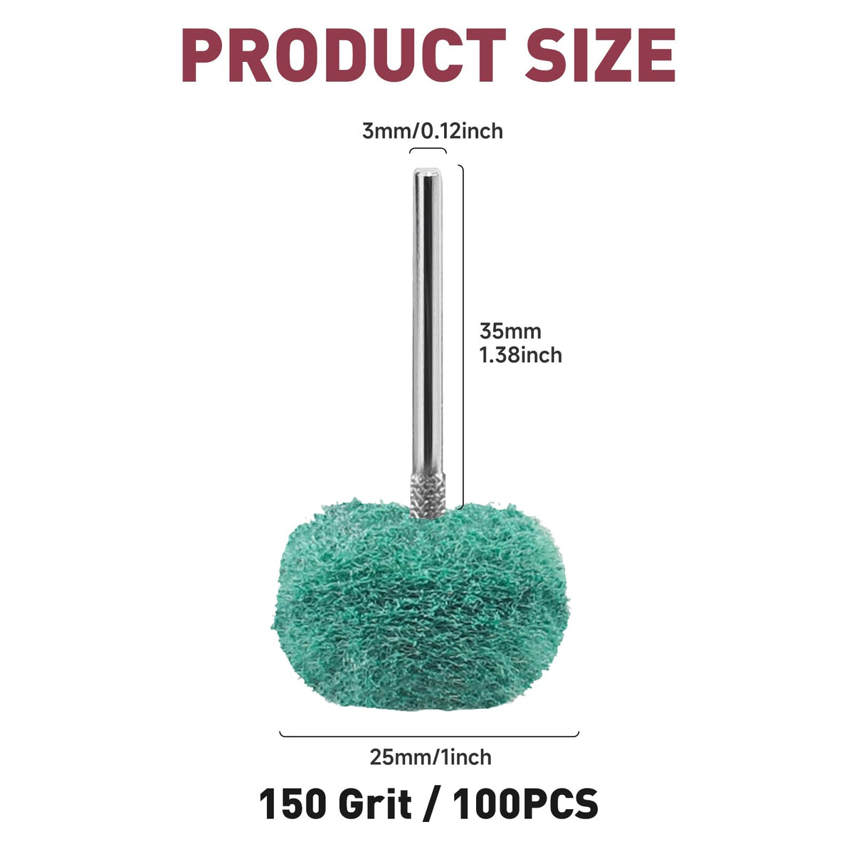 100 PCS Abrasive Buffing Wheel, 1 Inch Polishing Kit 80-600 Grit