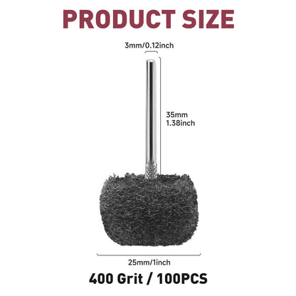 100 PCS Abrasive Buffing Wheel, 1 Inch Polishing Kit 80-600 Grit