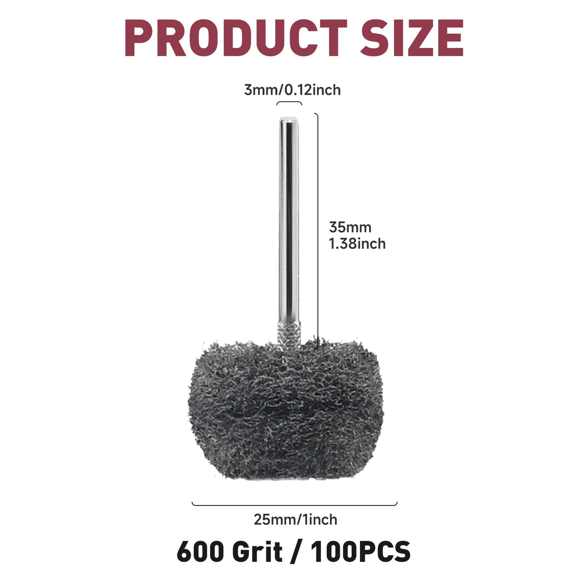 100 PCS Abrasive Buffing Wheel, 1 Inch Polishing Kit 80-600 Grit