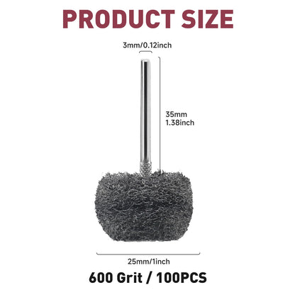 100 PCS Abrasive Buffing Wheel, 1 Inch Polishing Kit 80-600 Grit