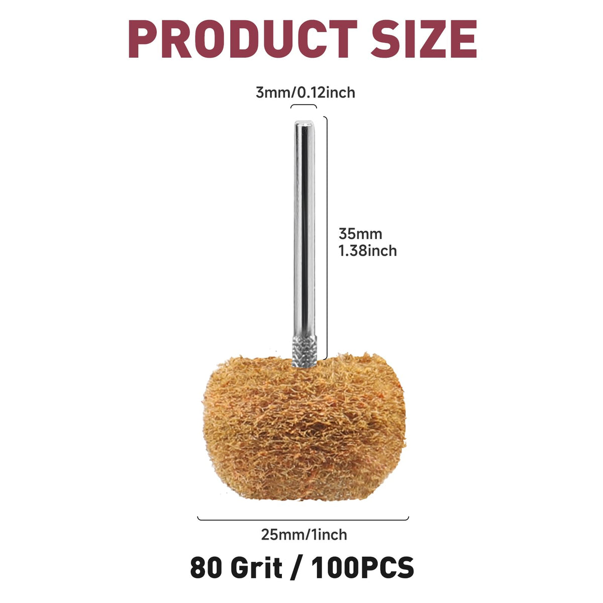 100 PCS Abrasive Buffing Wheel, 1 Inch Polishing Kit 80-600 Grit