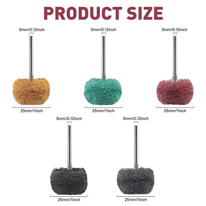 100 PCS Abrasive Buffing Wheel, 1 Inch Polishing Kit 80-600 Grit