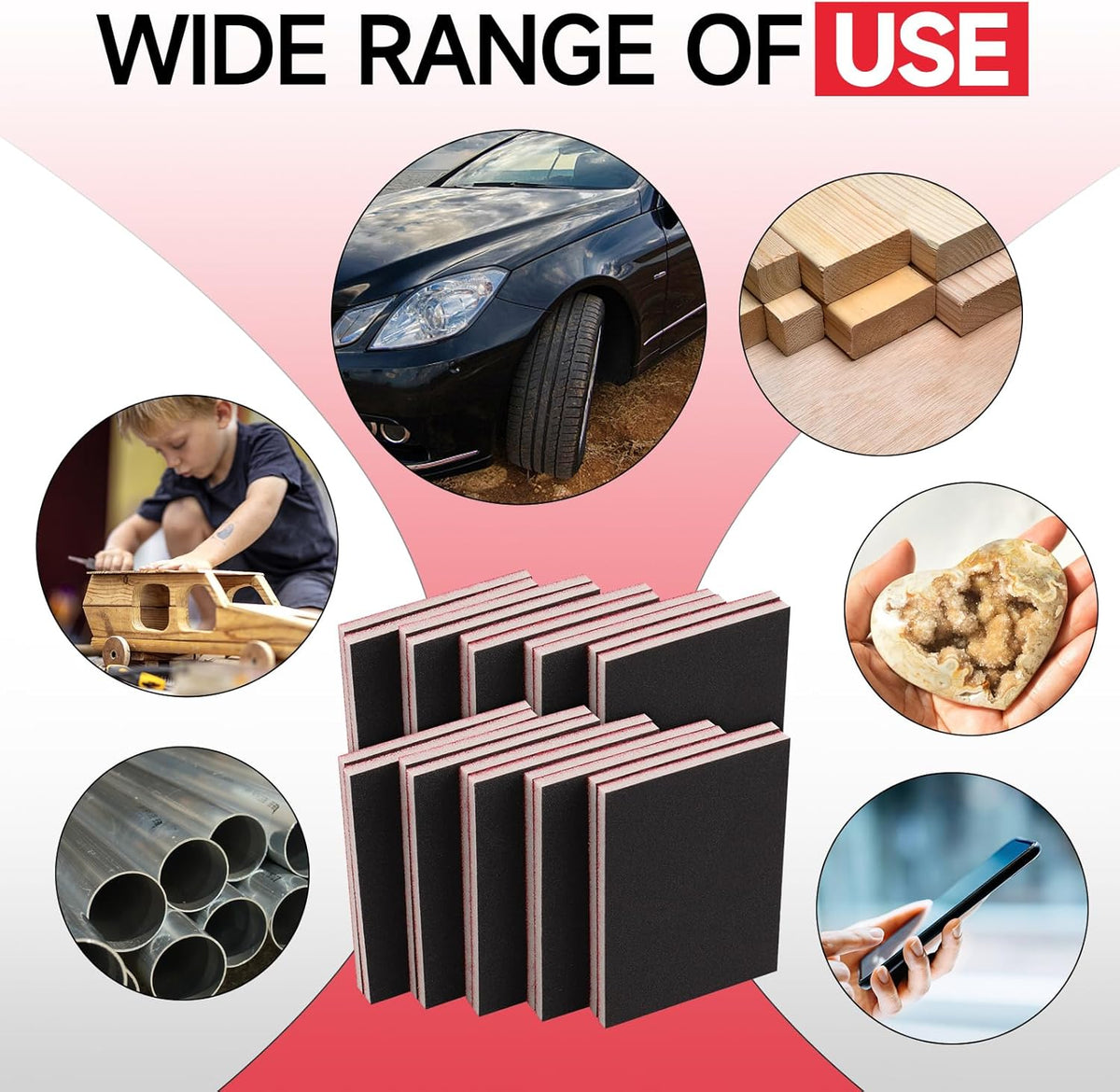 Shinboc 20 PCS Sanding Sponge, 180-3000 Grit Sand Paper Assortment Pack