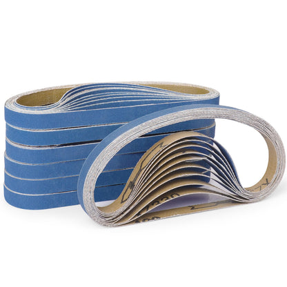 40-Piece Premium 1/2 x 18 Inch Zirconia Sanding Belts 40-400 Grit