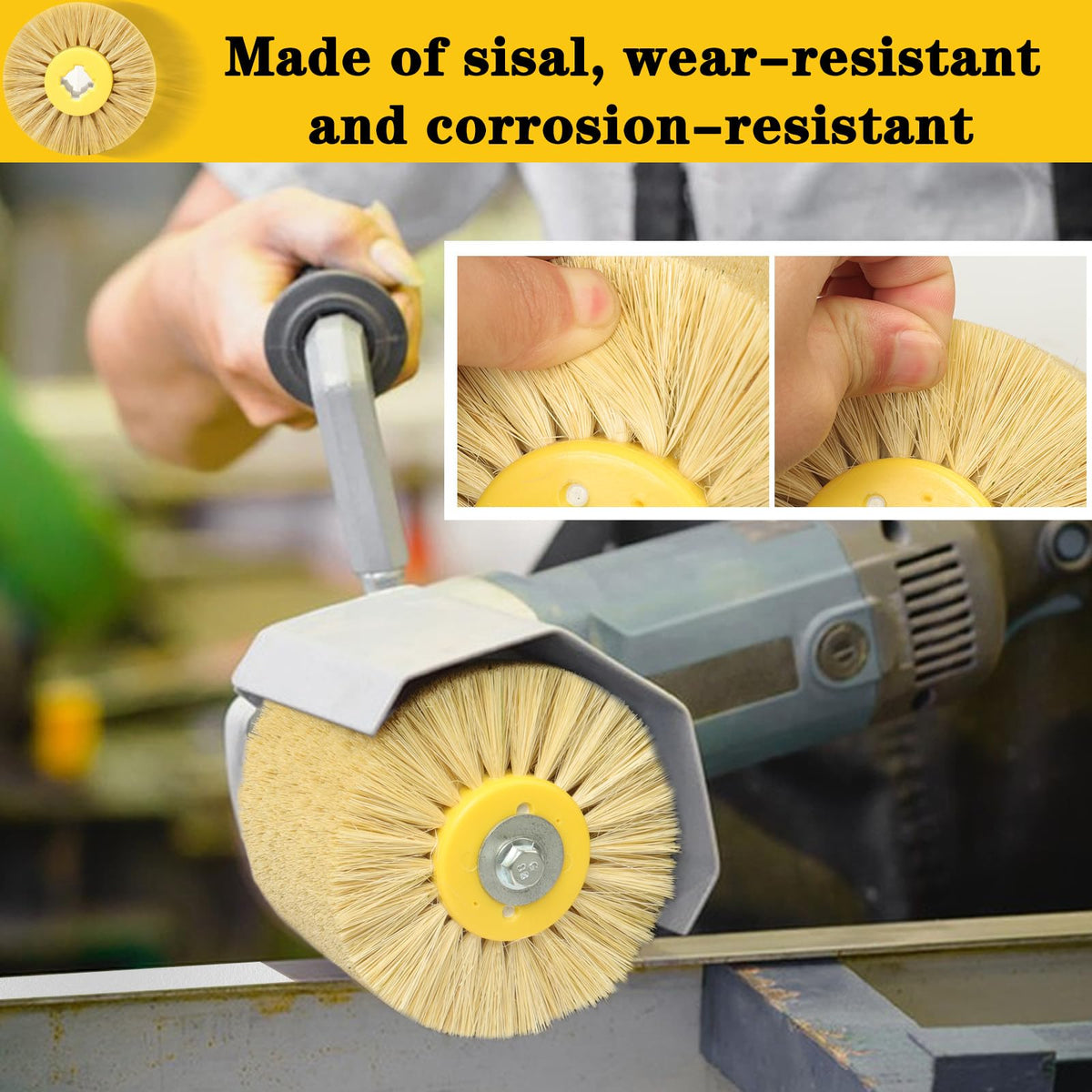 Shinboc 4.7 x 4 Inch Surface Conditioning Tool, 60 Grit Nylon Drawing Wheel