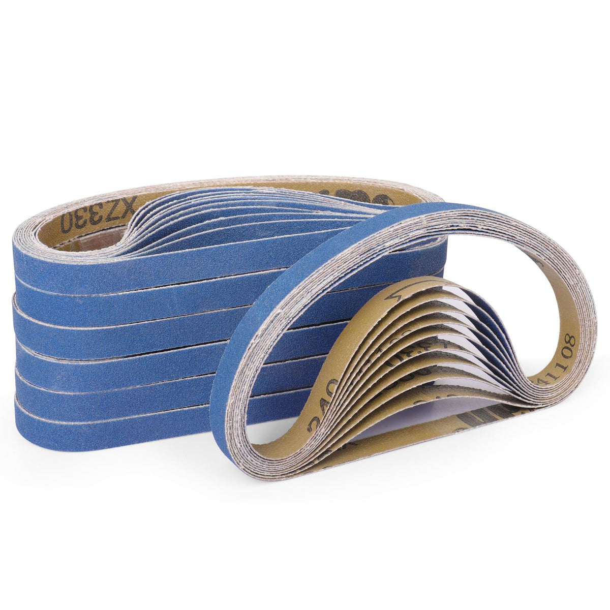 40-Piece Premium 1/2 x 18 Inch Zirconia Sanding Belts 40-400 Grit