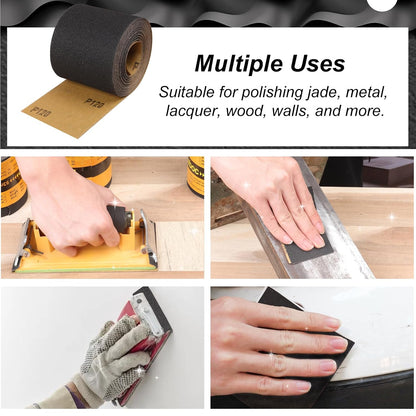 Sandpaper Roll 400 Grit, Wet Dry Sand Paper 3-2/3" Wide 11 Yard