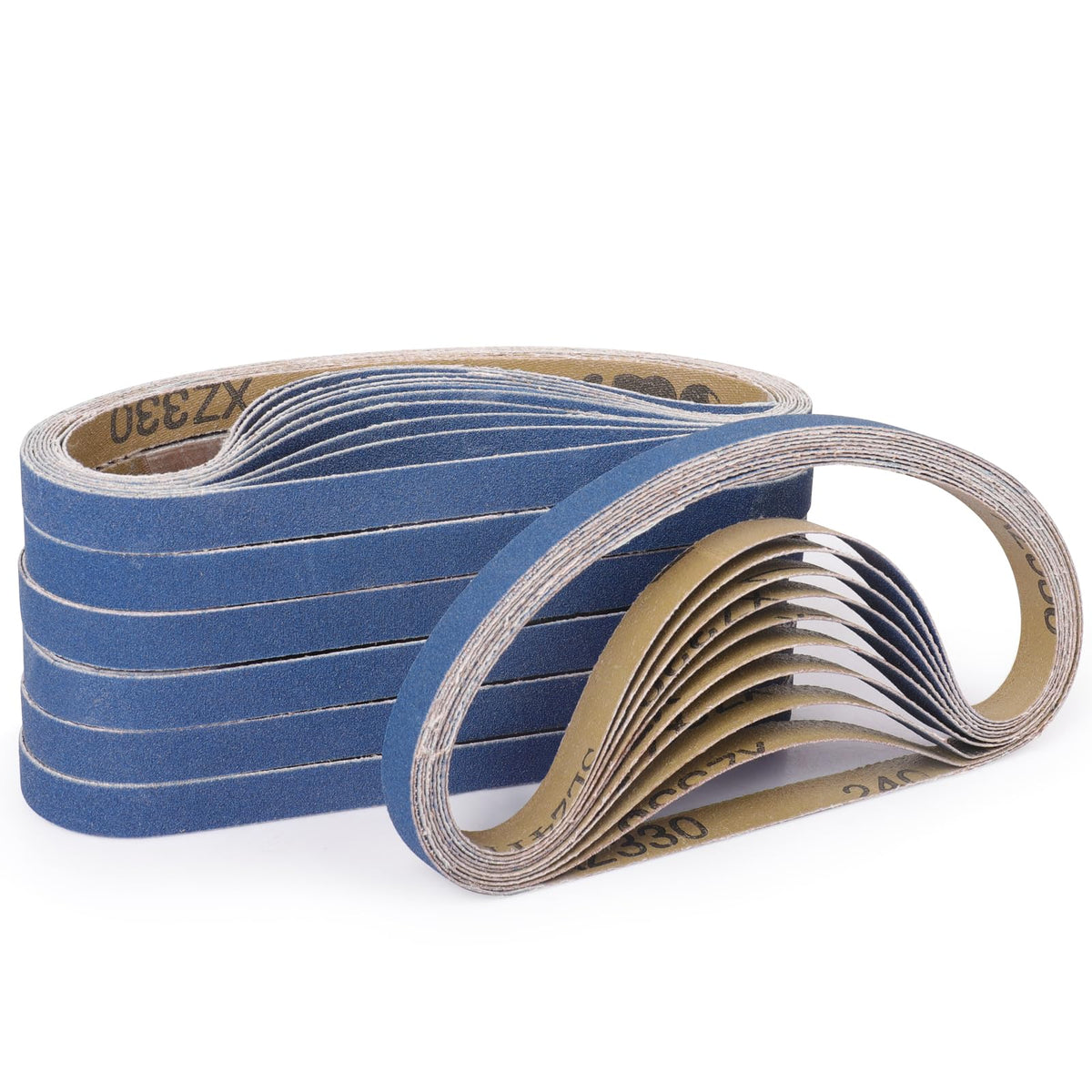 40-Piece Premium 1/2 x 18 Inch Zirconia Sanding Belts 40-400 Grit