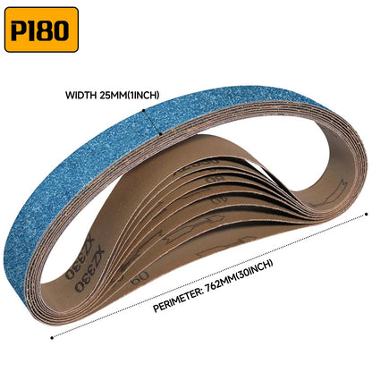 40-Piece Premium 1/2 x 18 Inch Zirconia Sanding Belts 40-400 Grit