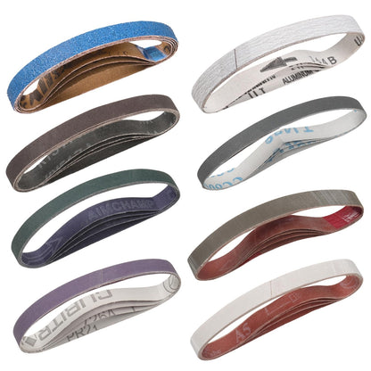 40-Piece Premium 1/2 x 18 Inch Zirconia Sanding Belts 40-400 Grit