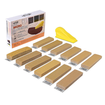120Pcs 120–7000 Grit Micro Sander Kit for Corners and Small Spaces