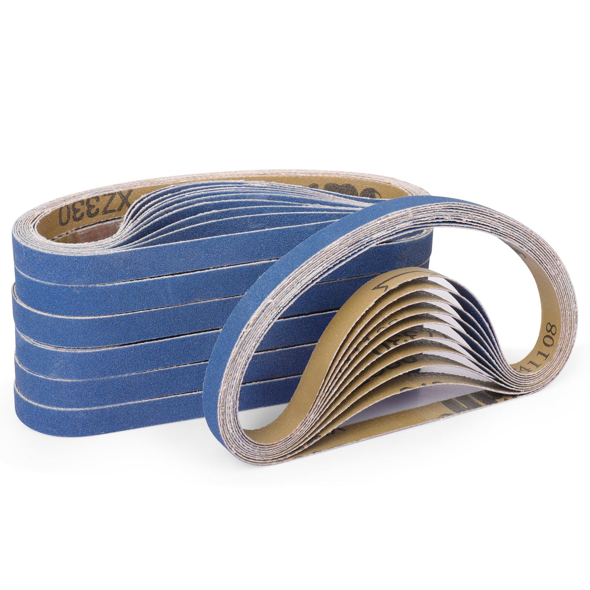 40-Piece Premium 1/2 x 18 Inch Zirconia Sanding Belts 40-400 Grit