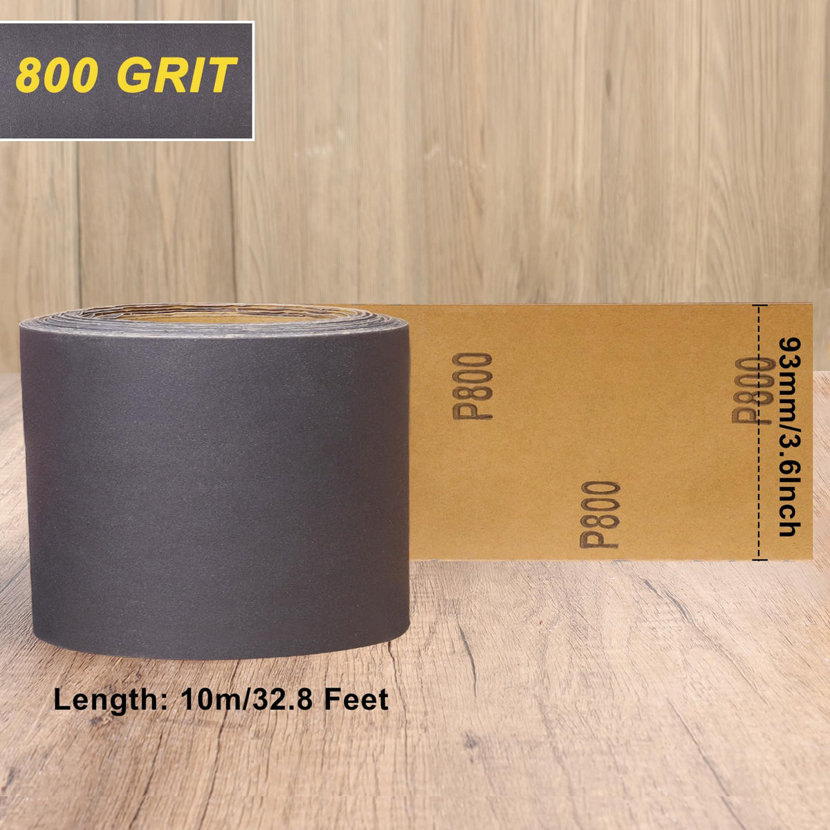 Sandpaper Roll 400 Grit, Wet Dry Sand Paper 3-2/3" Wide 11 Yard