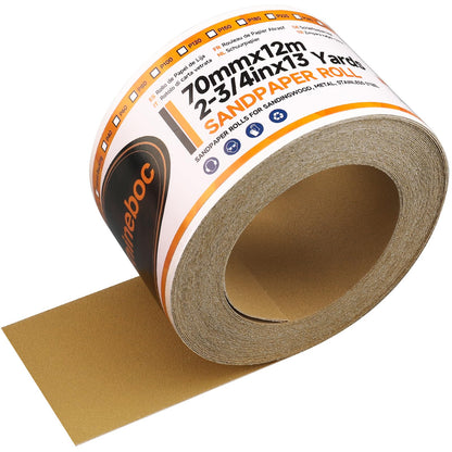 Shinboc Sandpaper Roll 220 Grit, Hook ＆ Loop Sand Paper 2-3/4 Inch x 13 Yd