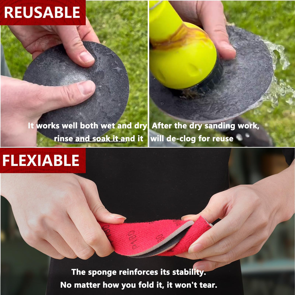 Shinboc 18 PCS 5 Inch Sanding Sponge Assortment, Bowling Ball Sanding Pads