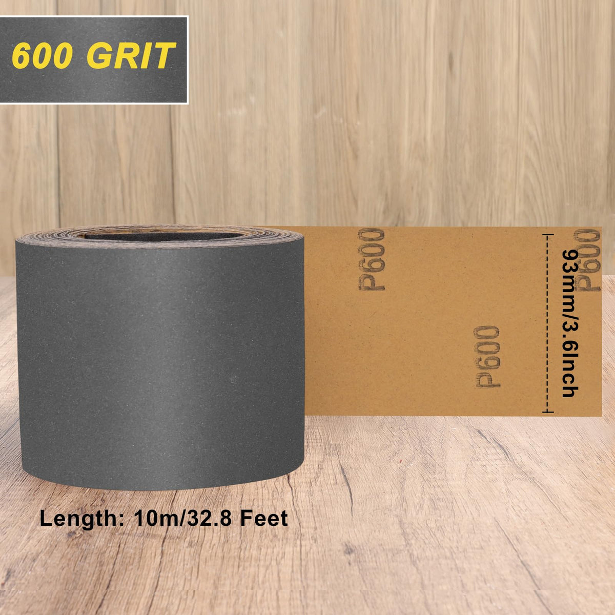 Sandpaper Roll 400 Grit, Wet Dry Sand Paper 3-2/3" Wide 11 Yard