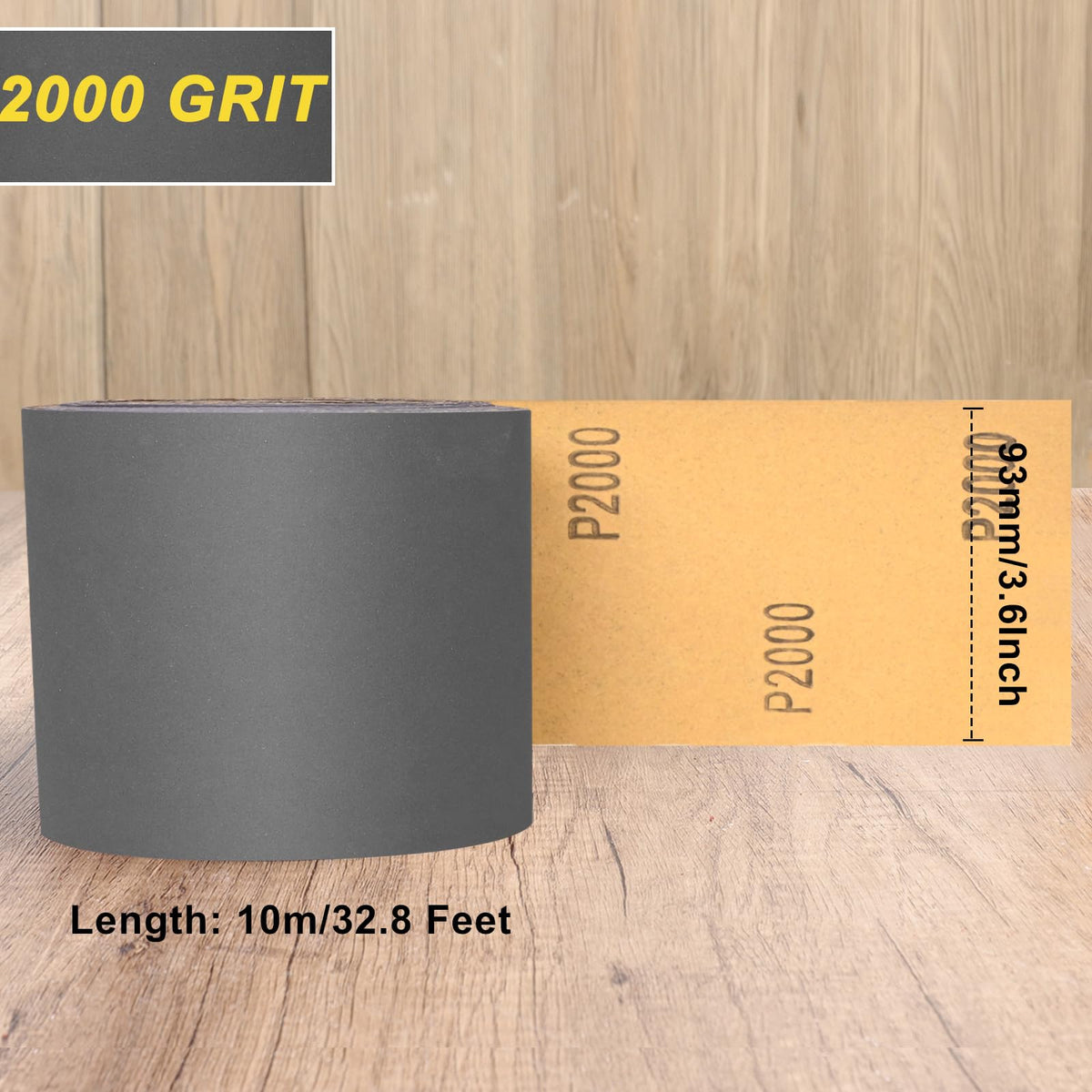Sandpaper Roll 400 Grit, Wet Dry Sand Paper 3-2/3" Wide 11 Yard