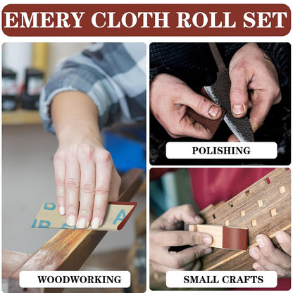 Emery Cloth Roll, 1 Inch x 20 Feet Heavy Duty Sandpaper, 6 Rolls