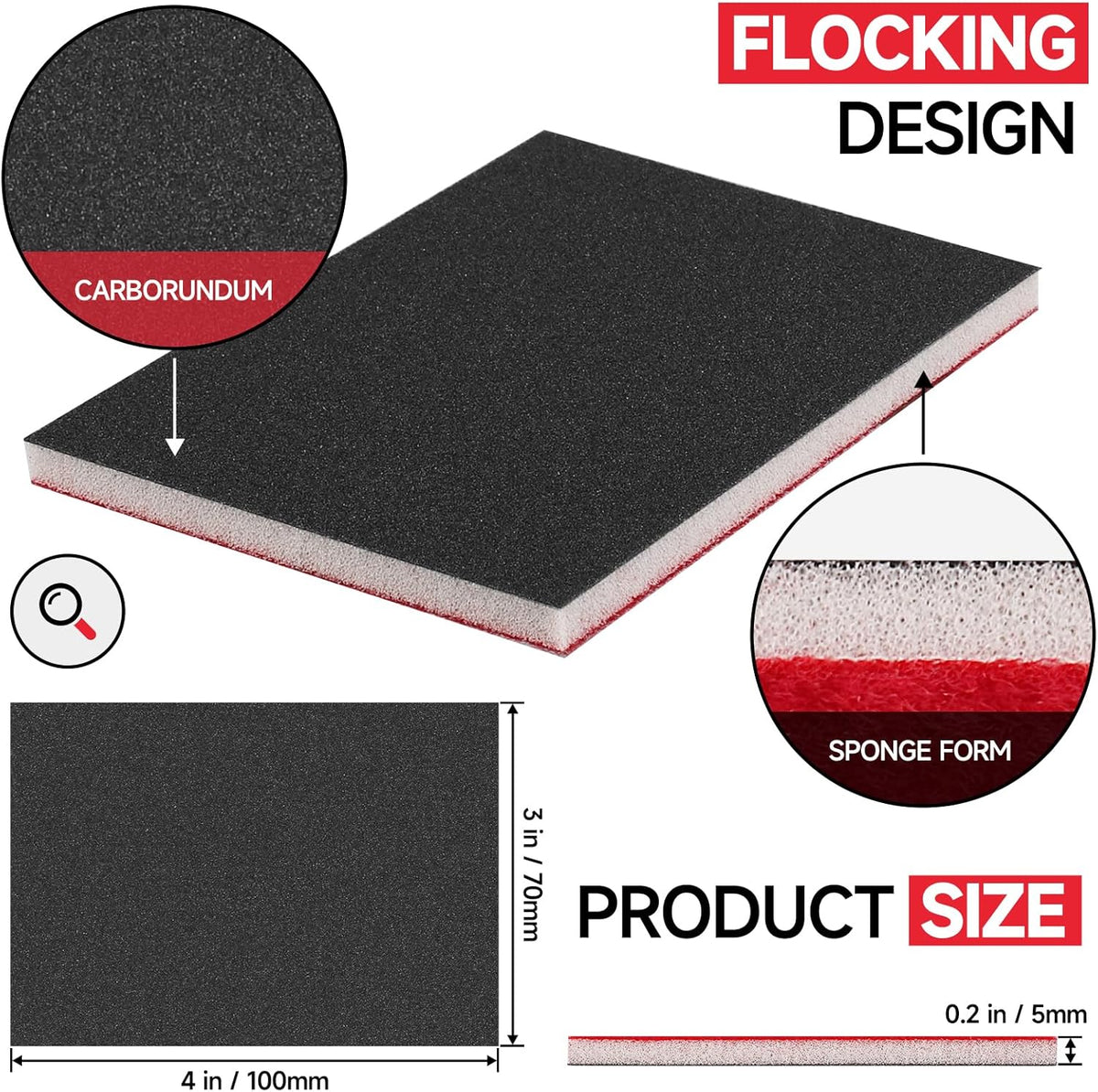 Shinboc 20 PCS Sanding Sponge, 180-3000 Grit Sand Paper Assortment Pack