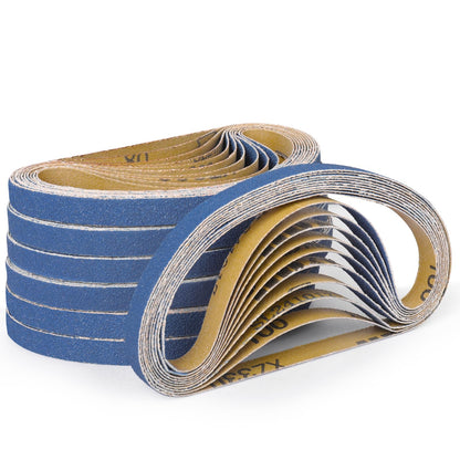40-Piece Premium 1/2 x 18 Inch Zirconia Sanding Belts 40-400 Grit