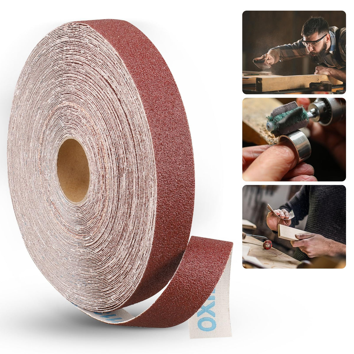 Emery Cloth Roll, 1 Inch x 20 Feet Heavy Duty Sandpaper, 6 Rolls