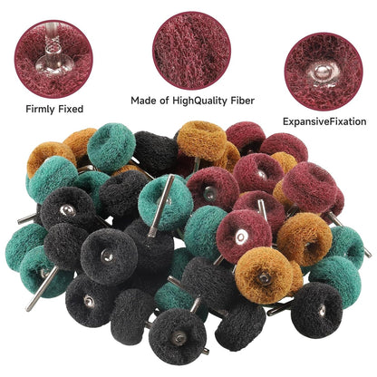 100 PCS Abrasive Buffing Wheel, 1 Inch Polishing Kit 80-600 Grit