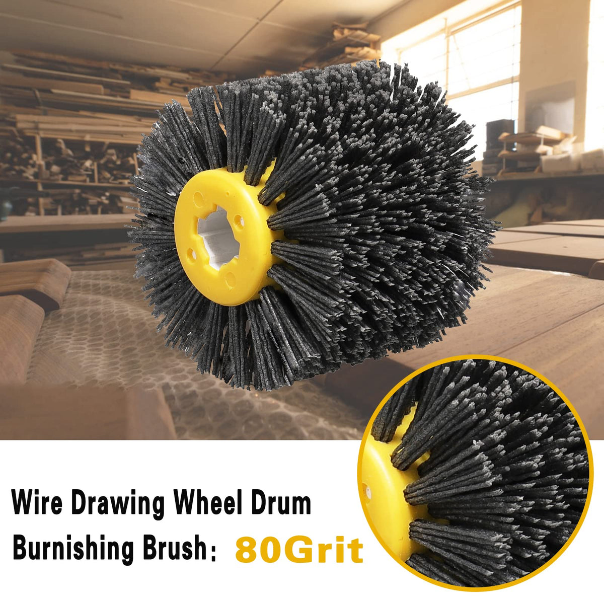 Shinboc 4.7 x 4 Inch Surface Conditioning Tool, 60 Grit Nylon Drawing Wheel