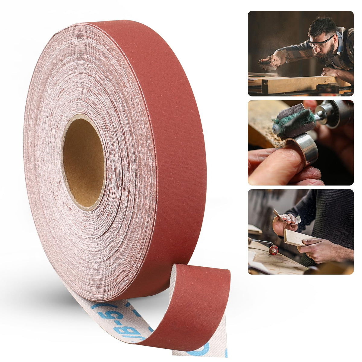 Emery Cloth Roll, 1 Inch x 20 Feet Heavy Duty Sandpaper, 6 Rolls