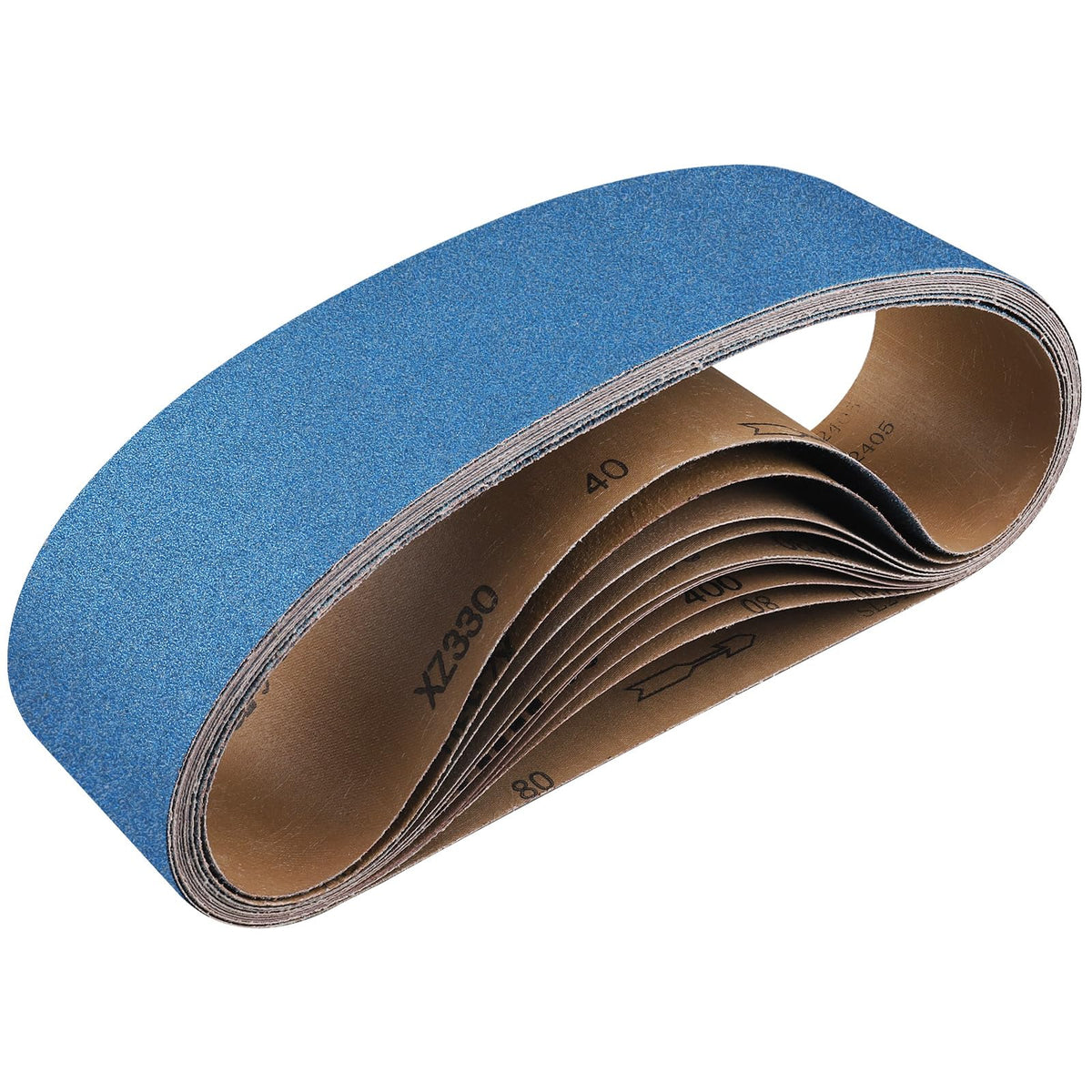 40-Piece Premium 1/2 x 18 Inch Zirconia Sanding Belts 40-400 Grit