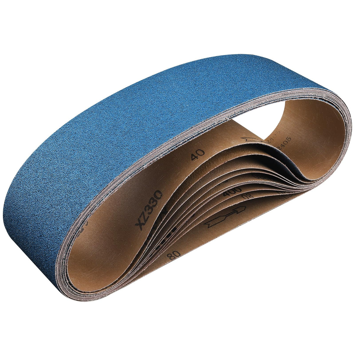 40-Piece Premium 1/2 x 18 Inch Zirconia Sanding Belts 40-400 Grit