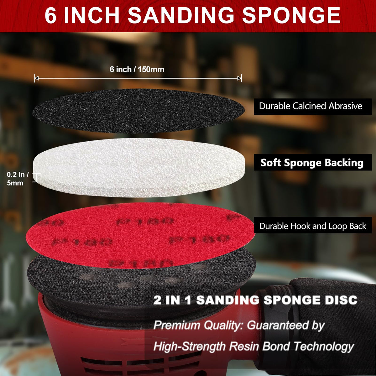 Shinboc 18 PCS 5 Inch Sanding Sponge Assortment, Bowling Ball Sanding Pads