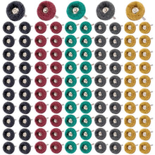 100 PCS Abrasive Buffing Wheel, 1 Inch Polishing Kit 80-600 Grit