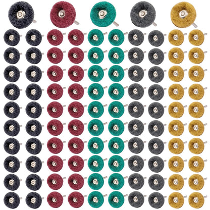 100 PCS Abrasive Buffing Wheel, 1 Inch Polishing Kit 80-600 Grit