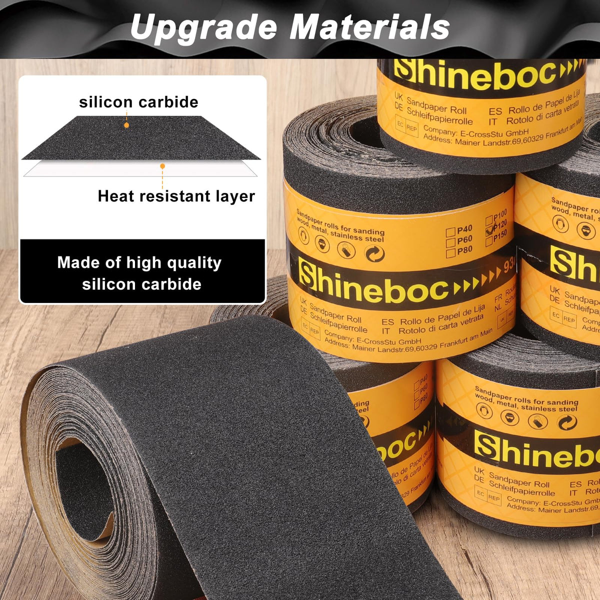 Sandpaper Roll 400 Grit, Wet Dry Sand Paper 3-2/3" Wide 11 Yard