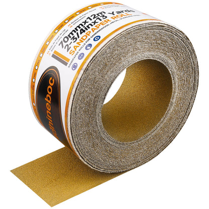 Shinboc Sandpaper Roll 220 Grit, Hook ＆ Loop Sand Paper 2-3/4 Inch x 13 Yd
