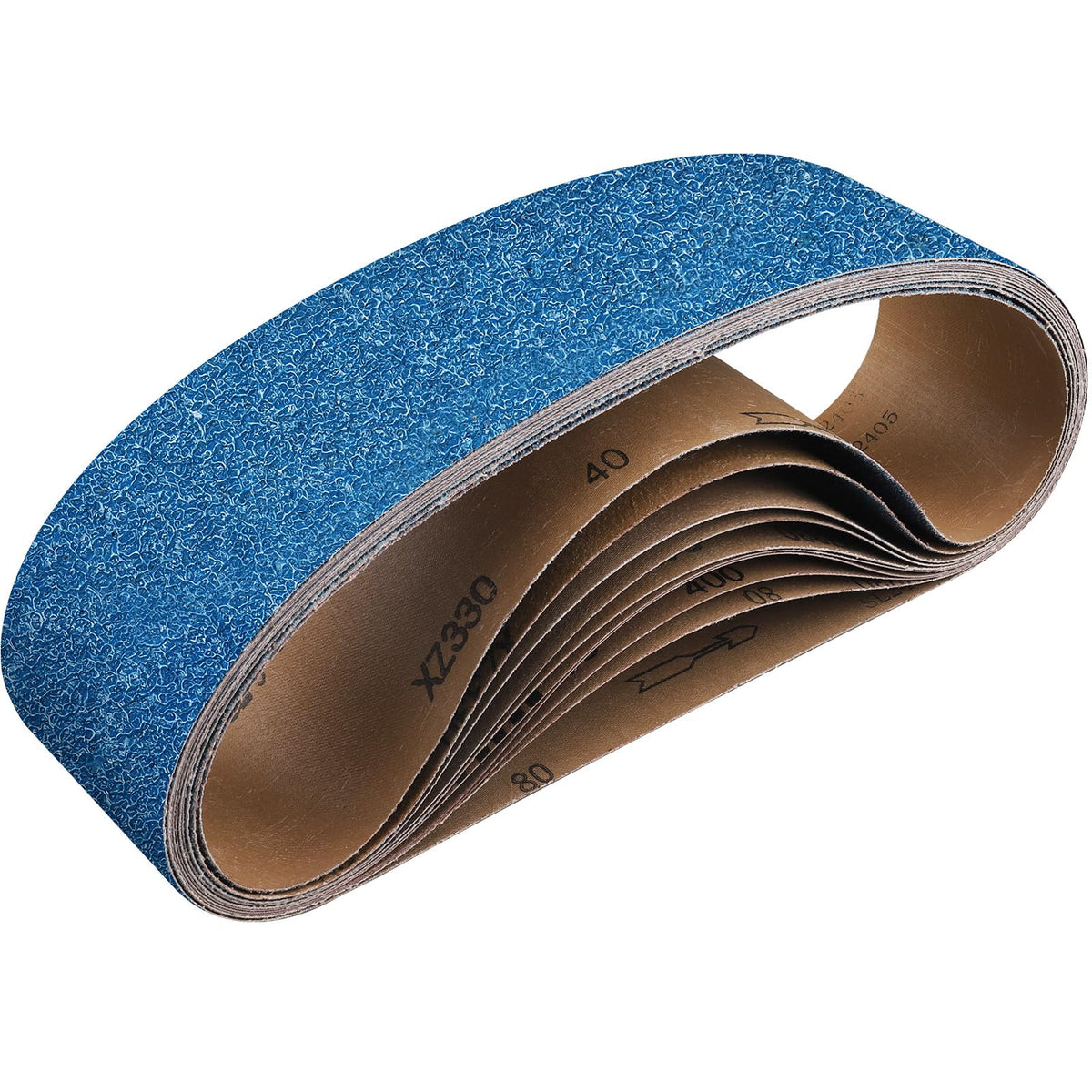 40-Piece Premium 1/2 x 18 Inch Zirconia Sanding Belts 40-400 Grit