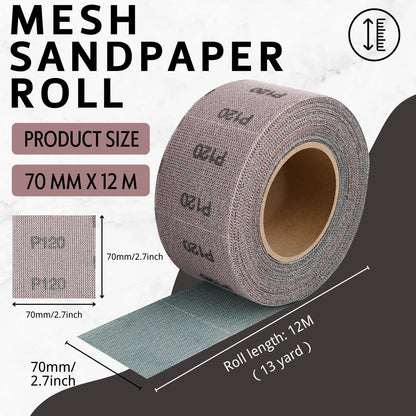 2-3/4" 120 Grit Ceramic Mesh Sandpaper Roll for Sanding Block