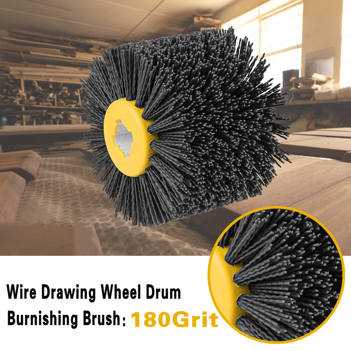 Shinboc 4.7 x 4 Inch Surface Conditioning Tool, 60 Grit Nylon Drawing Wheel