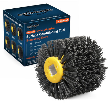Shinboc 4.7 x 4 Inch Surface Conditioning Tool, 60 Grit Nylon Drawing Wheel