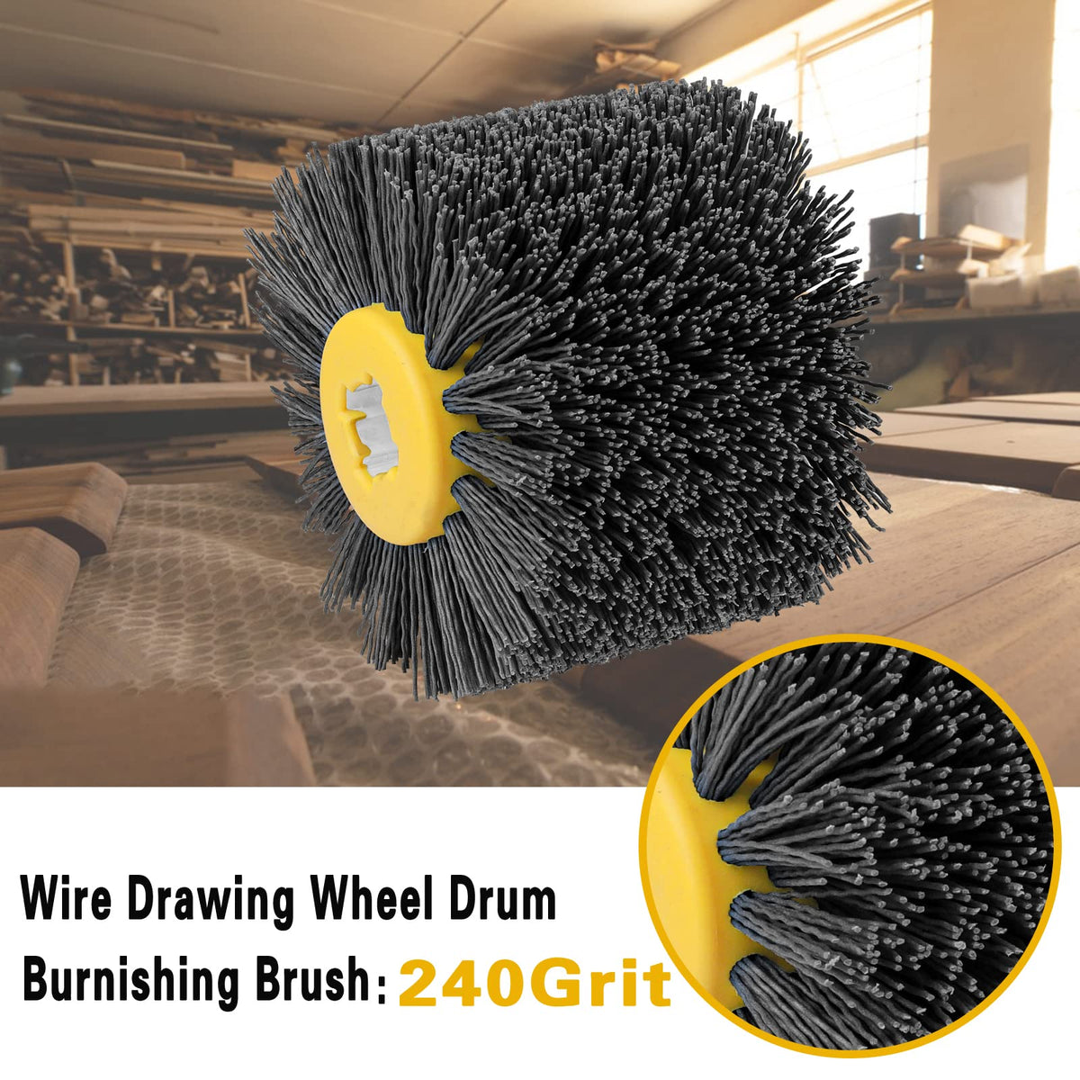 Shinboc 4.7 x 4 Inch Surface Conditioning Tool, 60 Grit Nylon Drawing Wheel