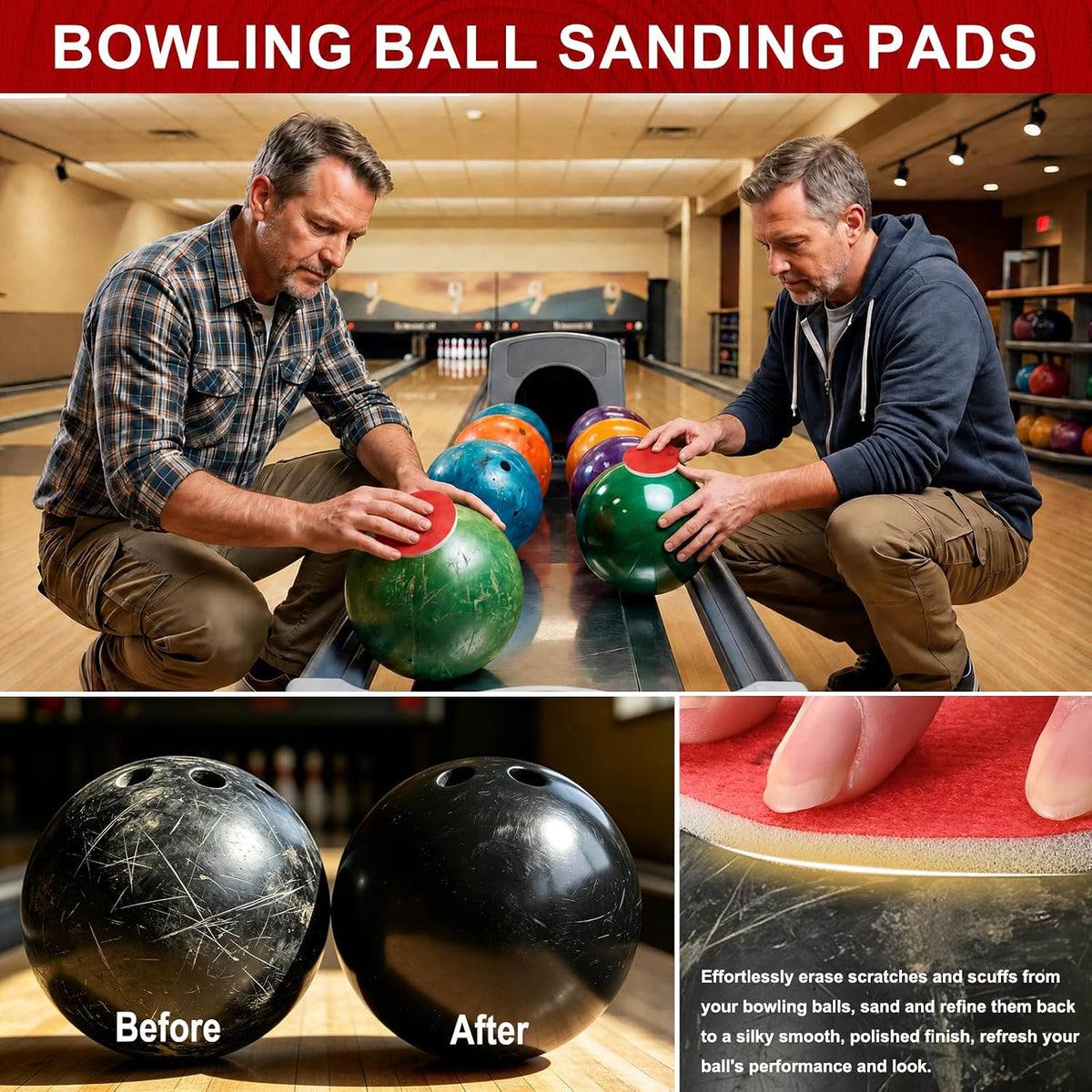 Shinboc 18 PCS 5 Inch Sanding Sponge Assortment, Bowling Ball Sanding Pads