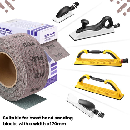 2-3/4" 120 Grit Ceramic Mesh Sandpaper Roll for Sanding Block