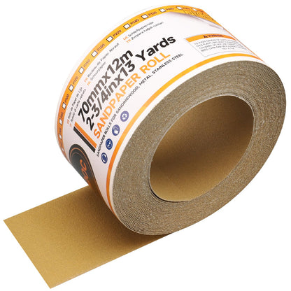 Shinboc Sandpaper Roll 220 Grit, Hook ＆ Loop Sand Paper 2-3/4 Inch x 13 Yd