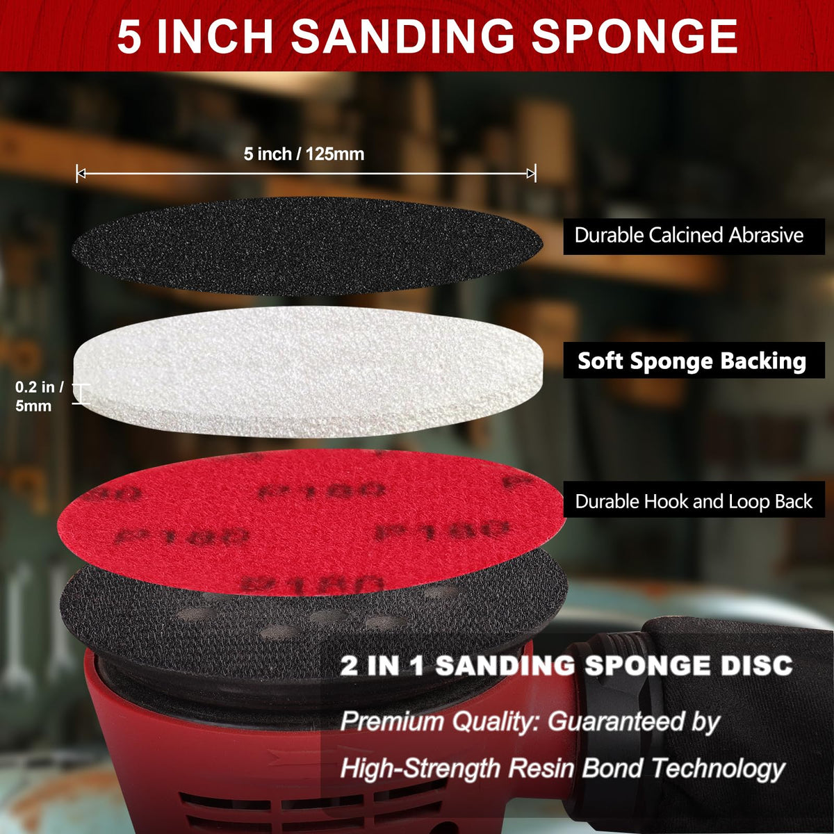 Shinboc 18 PCS 5 Inch Sanding Sponge Assortment, Bowling Ball Sanding Pads