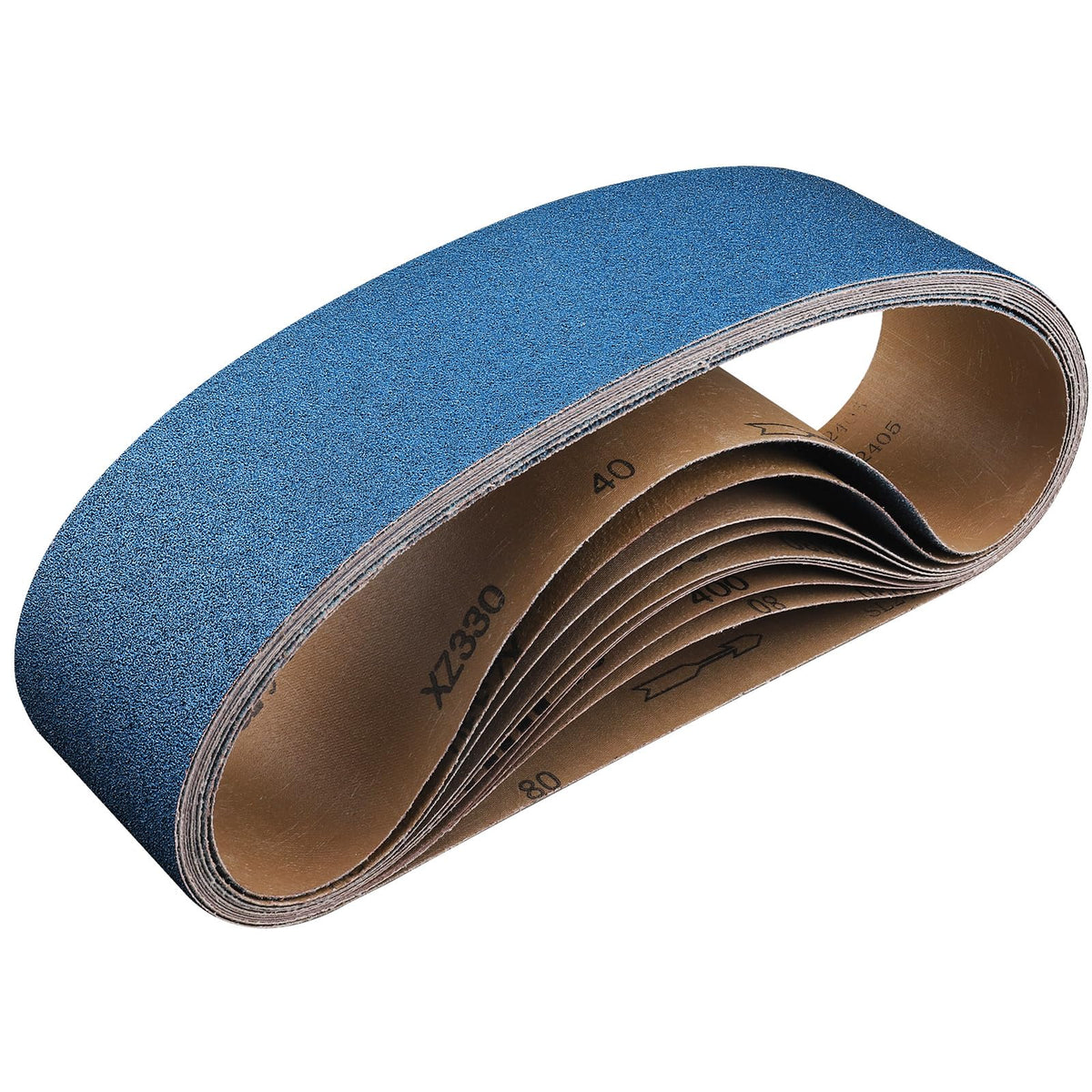 40-Piece Premium 1/2 x 18 Inch Zirconia Sanding Belts 40-400 Grit