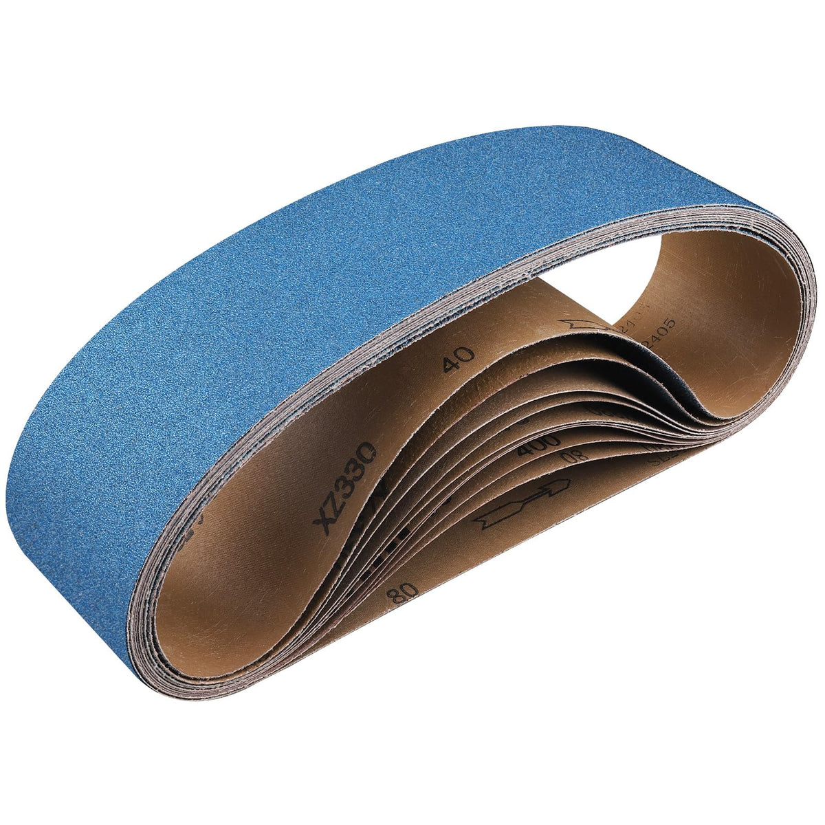 40-Piece Premium 1/2 x 18 Inch Zirconia Sanding Belts 40-400 Grit