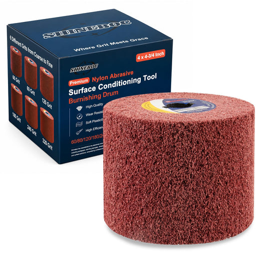 Shinboc 4.7 x 4 Inch Surface Conditioning Drum, 60 Grit Non-Woven Abrasive
