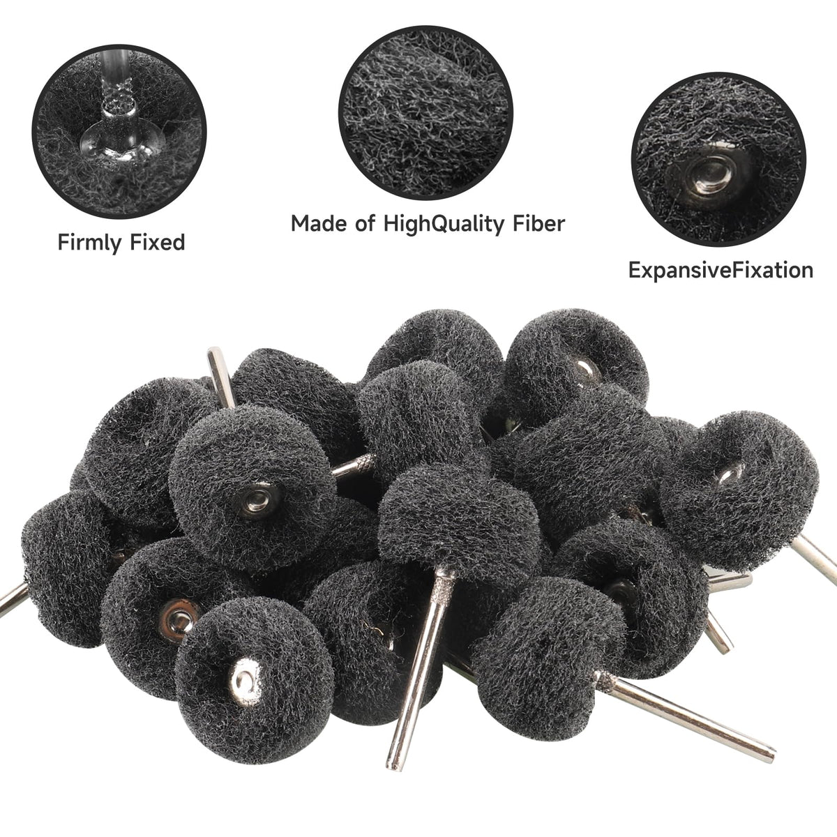 100 PCS Abrasive Buffing Wheel, 1 Inch Polishing Kit 80-600 Grit