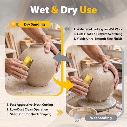 120Pcs 120–7000 Grit Micro Sander Kit for Corners and Small Spaces