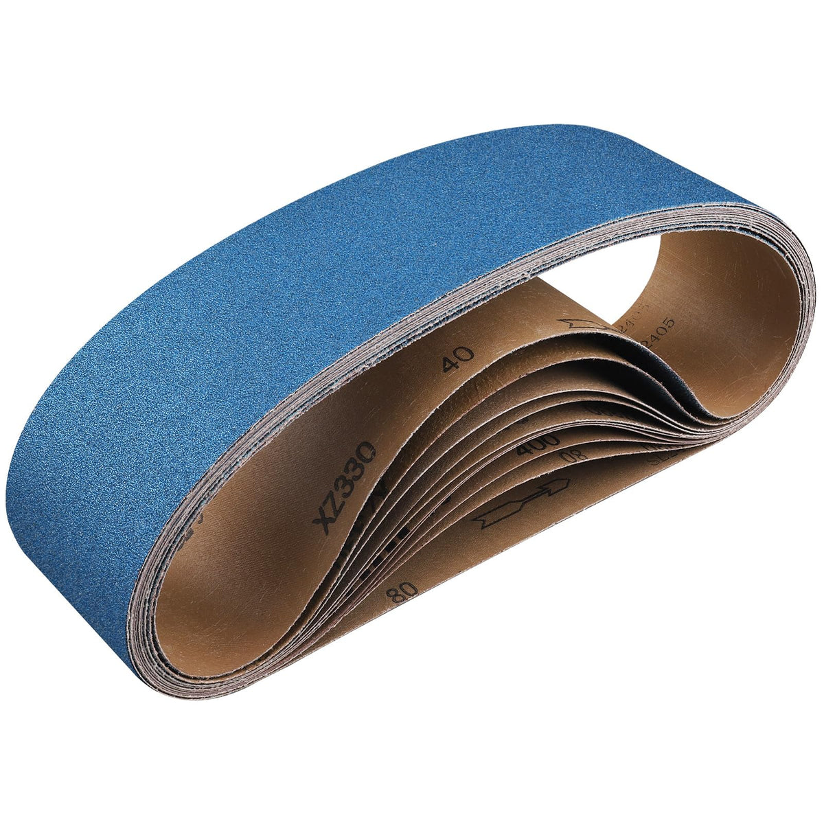 40-Piece Premium 1/2 x 18 Inch Zirconia Sanding Belts 40-400 Grit